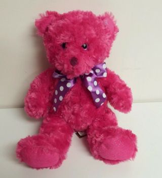 First And Main - 10 " Sorbet Bear - Hot Pink - Stuffed Animal Toy
