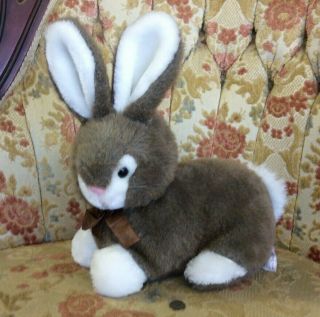 Vintage Crouching Rabbit America Wego Brown Bunny Rabbit Plush Stuffed Animal
