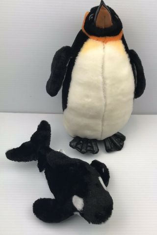 Official Sea World Shamu Orca Killer Whale,  Penguin Plush Set Animal Toy