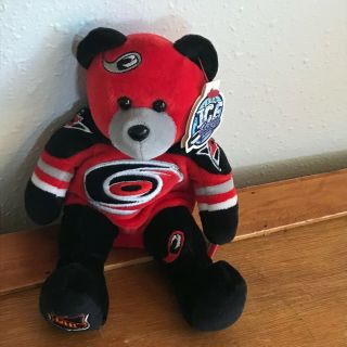 Gently Carolina Hurricanes Team Ice Bears Plush Red Black & Gray Teddy Bear