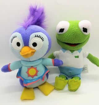 Muppet Babies Kermit Frog.  Girl Penguin Plush Disney Junior Jim Henson 8 "