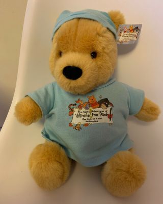 Disney Gund Adventures Of Winnie The Pooh 14” Stuffed Plush Bear Pajamas Pjs