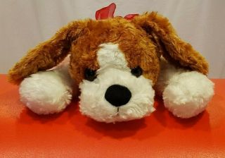 Dan Dee Collectors Choice Floppy Puppy Dog Plush White Brown 16 " Stuffed Animal