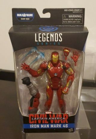 Marvel Legends Iron Man Mark 46.  Civil War Giant Man Baf.  Never Opened
