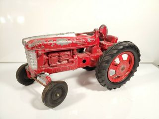 Vintage Hubley Red Die Cast Metal Tractor