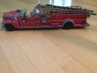 Vintage Hubley Kiddie Toy 520 Ladder Fire Truck Long w Box 3