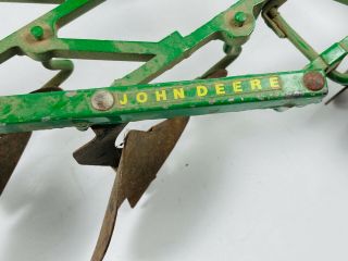 Vintage John Deere 4 bottom toy tractor plow ertl? 3