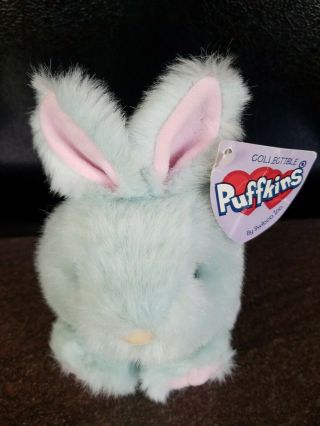 Collectible Puffkins Buddy Blue Rabbit/bunny W/tag - Easter Spring By Swibco Inc