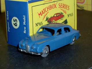 Matchbox Moko Lesney Jaguar 3.  4 L Saloon 20gpw D - R 65 A2 Sc3 Vnm & Crafted Box