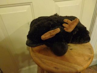 2010 Pillow Pets Pee - Wees Chocolate Moose With Tan Antlers Plush Doll Figure