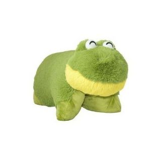 Pee Wee Pillow Pet Frog Plush Stuffed Green/yellow Vintage Toad 12.  5 " X 11x4.  5 "