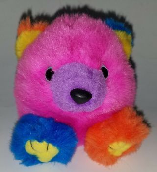 Cosmo Bear Swibco Bean Bag Plush Puffkins 1994 Multicolor Pink Blue Orange 4.  5 "