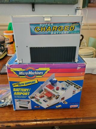 Vintage 1989 Galoob Micro Machines Secret Auto Supplies Battery/airport Playset