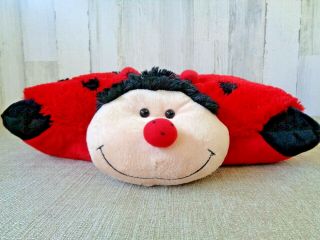 Pillow Pets Lady Bug Black & Red Soft Plush Large 18x17x5 Stuffed Animal Ladybug
