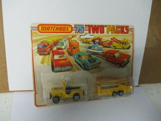 Matchbox Lesney Superfast Two Pack Tp7 Jeep & Glider Trailer - Carded