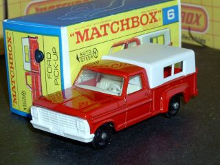 Matchbox Lesney Ford Pick Up Truck White Grille & Top 6 D1 Sc2 Vnm & Crafted Box