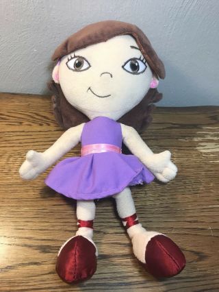 Disneys Baby Einstein 12” June Girl Doll Purple Dress Brown Hair Plush