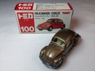 1977 Tomy Tomica No.  100 Volkswagen 1200 Lse (bronze) - 1/60 - Made In Japan - Vintage