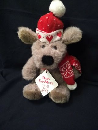 Vtg Target Dayton Hudson Baby Kris Mutt Puppy Dog Plush Hat & Scarf Korea Animal