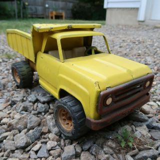 Vintage Tonka Dump Truck Pressed Steel Metal Painted Yellow 1960’s