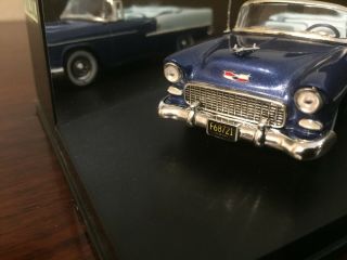 Vitesse 1955 Chevrolet Bel Air Die Cast Car W/Display Case 1/43 2 Tone Blue 2