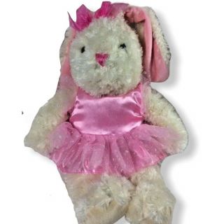 Ballerina Bunny Dan Dee Cream W/ Pink Tutu Plush 17 " Rabbit Stuffed Animal Flop