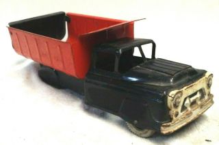 Vintage 1950s Marx Dump Truck Pressed Steel Toy 14 1/2 In Long
