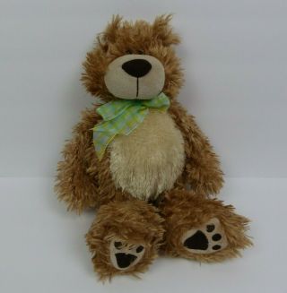 First & Main Brown Teddy Bear Plush Stuffed Animal Toy Ribbon Around Neck