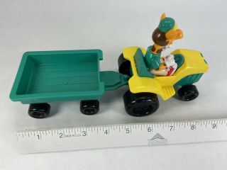1997 Toys R Us Geoffrey Giraffe Farmer Figure on Tractor w/ Cart TRG & G Rare 3