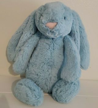Jellycat London Aqua Blue Bashful Bunny Rabbit Plush 12 " Stuffed Soft Animal