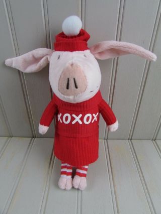 Olivia The Pig Plush Toy Stuffed Animal Holiday Christmas Xoxox Red Dress