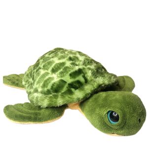 The Petting Zoo Sea Turtle Small Plush Stuffed Animal Green Tan 9.  5” Toy Ocean