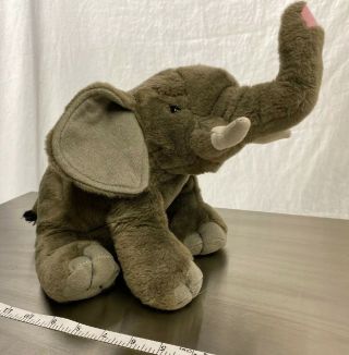 Wild Republic Adult Elephant 12 " Stuffed Animal Plush Realistic Trunk Up Beanie