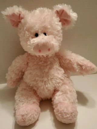 Aurora Baby Pig Plush Toy Pink 13 " Stuffed Animal Soft Lovey Silky Chenille Fur