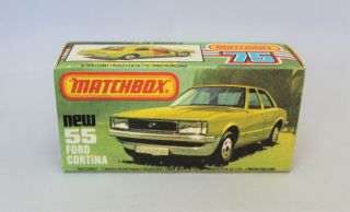 " Matchbox Superfast No55 Ford Cortina Empty " K Type Box " With
