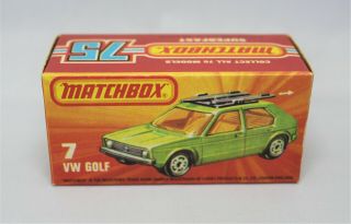 Matchbox Superfast No7 Volkswagen Golf Empty " K Type Box " Without "