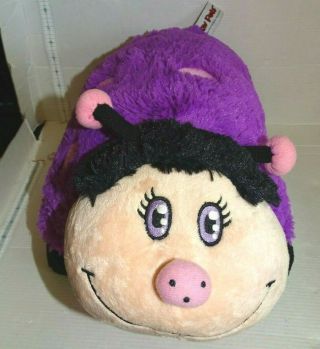 Pillow Pets 2010 Lady Bug Pillow 14 " X 19 " Flat 18 " With Head Purple