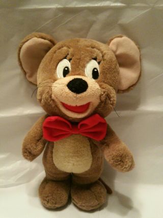 Tom & Jerry Hanna Barbera Jerry Plush 11 " Bow Tie 2001 Toy Stuffed Animal