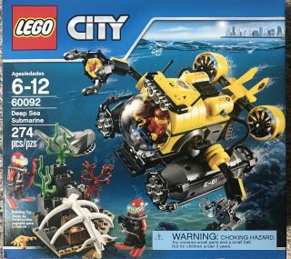 Lego City: Deep Sea Submarine - Set 60092 And - Retired