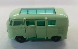 Vintage Lesney Matchbox 34 Volkswagen Caravette Camper Green Vw Bus Camper