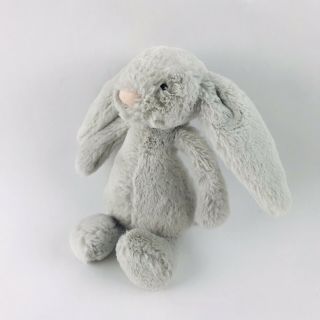 Jellycat London Approx 8 " Bashful Light Gray Bunny Rabbit Plush Floppy Ear Small