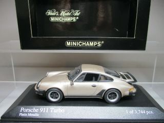 Minichamps 1/43 Porsche 911 Turbo 1977 Grey Platin Metallic Limited 430069008
