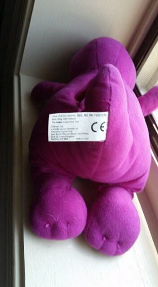 Singing Barney Plush Doll Toy Sings I Love You Heart Purple Dinosaur Lyons 2013 3