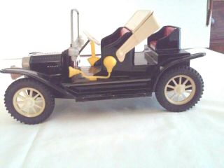 Ford 1917 Model - T Convertible Black Tin Friction Toy Car Japan Vintage