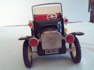 FORD 1917 MODEL - T CONVERTIBLE BLACK TIN FRICTION TOY CAR JAPAN VINTAGE 3