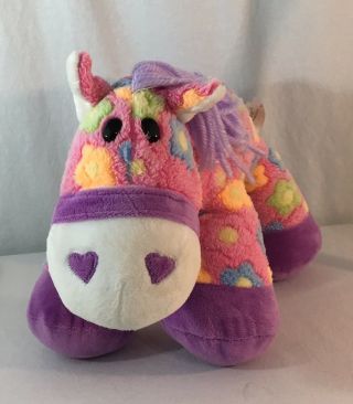 Dan Dee Rainbow Flower Pony Horse Purple Plush Stuffed Animal Soft