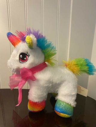 Unicorn Stuffed Animal Plush Dan Dee Rainbow/white 7.  5 Inches For Kids