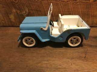 Vintage 1960s Tonka 9 3/4 " Light Blue Jeep Made In Canada