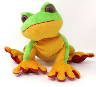 Ganz Webkinz Tree Frog Plush Stuffed Animal Green Yellow Red No Code 10 Inch