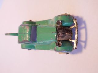 1934 Tootsietoy Green Ford V8 Wrecker Toy Tow Truck White Rubber Tires 3